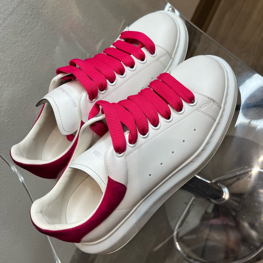 Alexander McQueen Pink & White Sneaker. Size 38 1/2